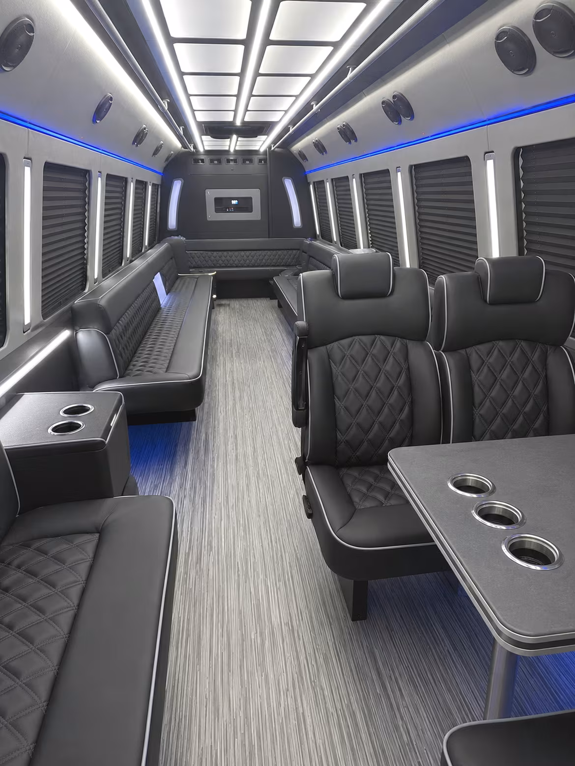 newport news 25 passenger party bus inside